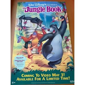DISNEY THE JUNGLE BOOK movie theater size poster 90s vintage NEW